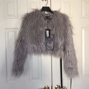 Grey Faux Fur Coat